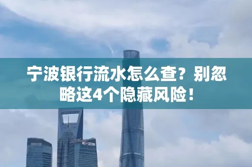 宁波银行流水怎么查？别忽略这4个隐藏风险！