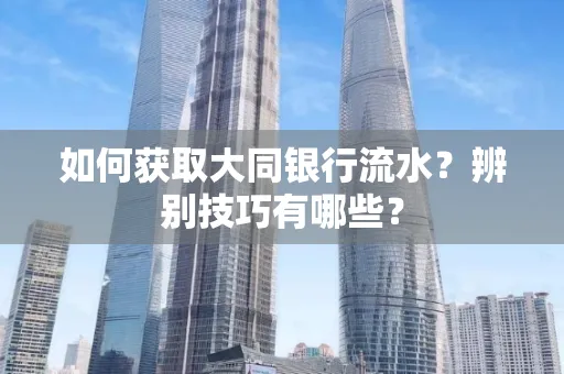 如何获取大同银行流水？辨别技巧有哪些？